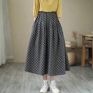 กระโปรงยีนส์ทรงเอไลน์ยาวแฟชั่นใหม่สำหรับผู้หญิง เอวยางยืด สไตล์วินเทจ ขาดๆ เหมาะสำหรับฤดูใบไม้ผลิและฤดูใบไม้ร่วง - Product Image 3