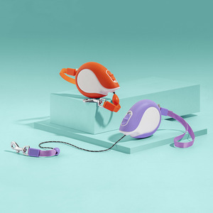 Laisse rétractable pour animaux de compagnie, cordon réfléchissant de 3M pour petits chiens et chats, matériau ABS violet et orange - Product Image 1