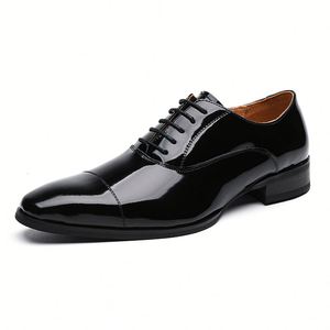 <b>Men's</b> Dress Shoes Cross-Border Business Formal British-Style Loafers Casual Genuine Leather Handcrafted <b>Slip</b>-<b>On</b> Patent Leather - Product Image 2