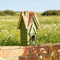 Nichoir décoratif en bois massif vieilli vert de 12 po de hauteur, à suspendre, pour ornement de jardin, vente en gros usine