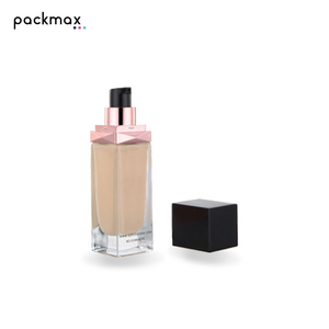 30ml customizable square glass bottle with pump — for lotion, serum, essential oil, <b>foundation</b>. Cosmetic packaging - Product Image 4