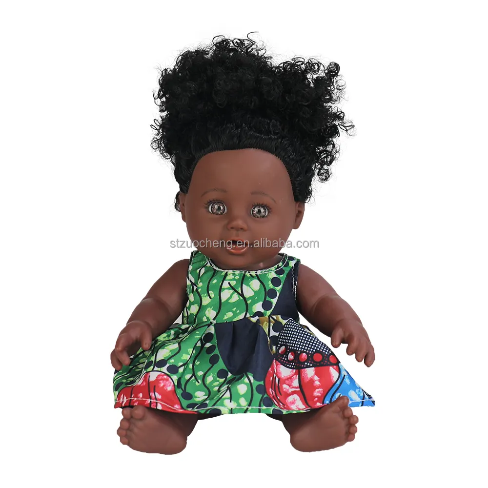 Stokta 12 inç 9 stilleri silikon sevimli moda kız elbise bebek bebekler oyuncaklar siyah afrika bebekler çocuklar için