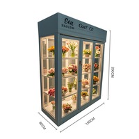 Vitrine réfrigérée pour fleurs à température unique 1350L 150x80x200cm, 3 portes, refroidissement par air, dégivrage automatique