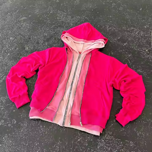Sudadera con Capucha de Tres Capas con Cremallera, Estilo Street Dance, 460 g/m², Felpa Francesa de Algodón de Alta Calidad, Talla Grande, para Hombre, con Logotipo Personalizado OEM - Product Image 2