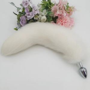 男性と女性のための本物のキツネの尾35-40cmふわふわ動物の毛アナルプラグテールセックス製品を卸売 - Product Image 4