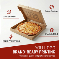 Caja de Pizza Cuadrada de Papel Kraft Ecológico Reciclado de Lujo, Personalizada, de Doble Capa, con Logotipo Brillante, Portátil y de Alta Gama
