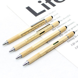 다기능 대나무 스포츠 펜 6-in-1 도구 (스크루드라이버, 수평계, 정전식 펜, 1.0mm 육각 볼펜) - Product Image 5