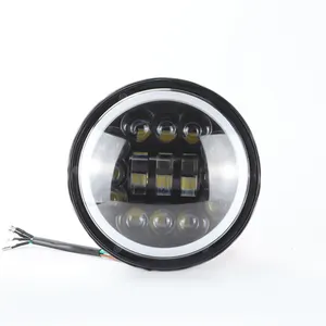 Faro led de 7 pulgadas para jeep 75W, foco led antiniebla, lámpara de conducción, Ojo de Ángel, luces de trabajo para motocicleta, camión Wrangler