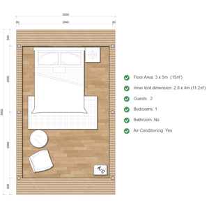 Carpa de Glamping de Lujo - <span class=keywords><strong>Venus</strong></span> Safari Lodge, Chalet de Jardín, Casa de Madera Prefabricada para 2 Personas, PVC de Doble Capa Impermeable - Product Image 5