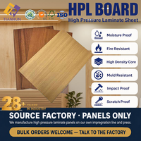 Vente directe d'usine, feuille de stratifié HPL à grain de bois imperméable de 0,5 à 1,0 mm pour armoire de cuisine