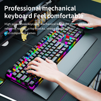 GK515-PRO 104 touches rvb rétro-éclairé USB filaire clavier mécanique à la mode pour PC jeux d'ordinateur bureau apprentissage Teclado nouveau
