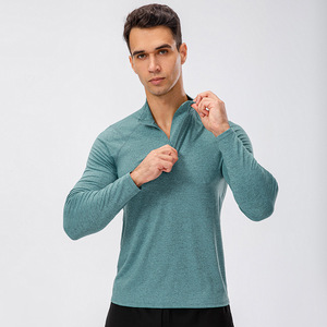T-Shirt da uomo a collo alto per Fitness sportiva da corsa a maniche lunghe elasticizzato maglia ad asciugatura rapida T-Shirt <span class=keywords><strong>Oversize</strong></span> da uomo a maniche lunghe da uomo - Product Image 3
