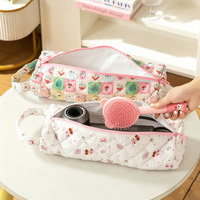 Nouvelle pochette de rangement matelassée enroulable pour fer à friser et lisseur, sac cosmétique multifonctionnel portable, sacs pour sèche-cheveux portatifs