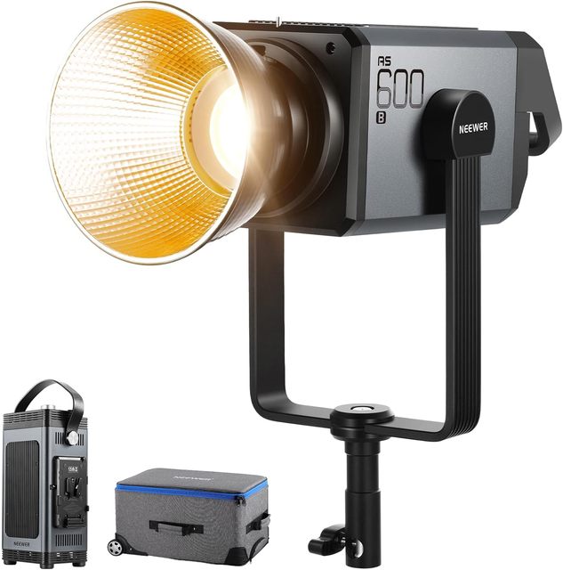 NEEWER AS600B COB LED Continuous Output Video Light With 2.4G/APP Control 600W Bowens Mount Silent Fan for TV News Studio