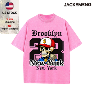 T-shirt Oversize Nera con Stampa Gotica, Teschio con Banconote e Numero 23 Grande, Disponibile in Stock USA, Maglietta Casual all'Ingrosso - Product Image 4
