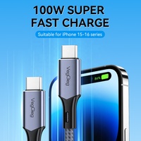 Kabel Pengisian Daya Super Cepat Tipe C 100W 480MBPS Kompatibel PD/SCP untuk iPhone 15-16 iPad MacBook & CarPlay (Aluminium Alloy)