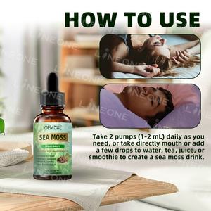 OEM Vegan <span class=keywords><strong>Organic</strong></span> <span class=keywords><strong>Sea</strong></span> Moss Drops Vitamina Seamoss Líquido Gotas Irlandês <span class=keywords><strong>Sea</strong></span> Moss Detox Cleanse Drops - Product Image 2