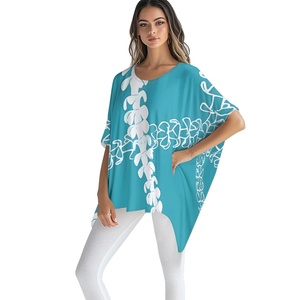 A buon mercato blu polinesiano paucenikeni Elei modello da <span class=keywords><strong>donna</strong></span> eleganti camicette con Poncho Flowy top camicie eleganti da <span class=keywords><strong>donna</strong></span> - Product Image 2