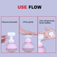 Botol Busa Plastik Pompa Dispenser Sabun Tangan Cair Bentuk Bunga 300Ml