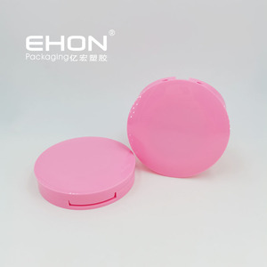 Factory Round Cosmetic <b>Compact</b> Case with <b>Mirror</b> Portable Makeup Container Empty Blush Powder Box ABS Packaging - Product Image 6