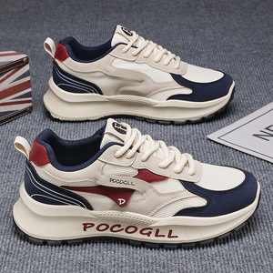 Nouvelles Chaussures Homme Printemps Rétro en Cuir Souple Décontractées à Lacets Confortables à Bout Rond Tendance avec Semelle Intermédiaire en Maille et Semelle Extérieure en Caoutchouc - Product Image 4