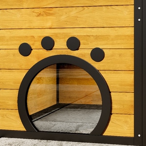 Grand enclos extérieur de luxe pour <span class=keywords><strong>chat</strong></span> en fer <span class=keywords><strong>et</strong></span> bois à 4 niveaux avec accès par fenêtre, cage <span class=keywords><strong>et</strong></span> maison design chaleureux pour grands chats - Product Image 6