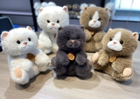 Jouet en peluche chat unisexe mignon, poupée chat simulée confortable avec rembourrage en coton PP, posture assise paresseuse pour enfants