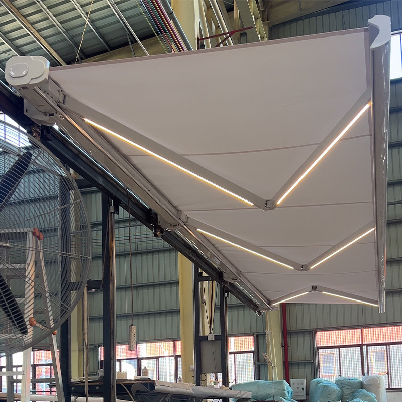 Outdoor Electric Patio Awning with White