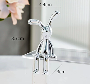 Lapin à longues oreilles, 1 pièce, ornement 3D DIY en résine motif animal, console centrale, décoration art déco, plaquage pastable, <span class=keywords><strong>objets</strong></span> décoratifs - Product Image 6