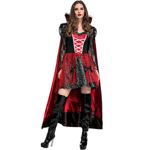 Niñas Halloween bruja maquillaje bola vampiro Zombie disfraces <span class=keywords><strong>diablo</strong></span> Cosplay <span class=keywords><strong>disfraz</strong></span> vestido rojo capa <span class=keywords><strong>disfraz</strong></span> - Product Image 4