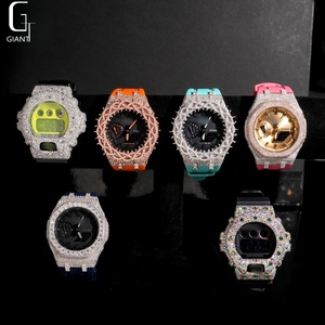 Offre Spéciale – Boîtier de Montre Moissanite GA2100/DW6900 Tendance Style Hip Hop en Argent 925 avec Lunette Moissanite VVS1 Passe le Test du Diamant GRA - Product Image 1