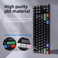 Set Keycap Keyboard Mekanik PBT 106-Key OEM, Sublimasi Lima Sisi, Black Beauty Gmk, untuk Laptop dengan Logo Kustom