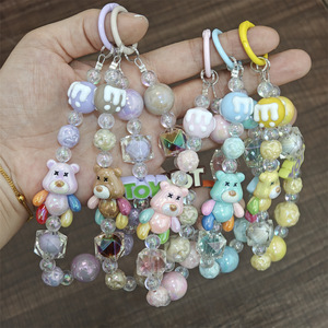 Colgante de Oso de Dibujos Animados Kawaii, Estilo Y2K, Cadena de Cuentas, Cordón Hecho a Mano, Colgante <span class=keywords><strong>para</strong></span> Bolso, Llavero, Correa de Muñeca <span class=keywords><strong>para</strong></span> Niña - Product Image 1