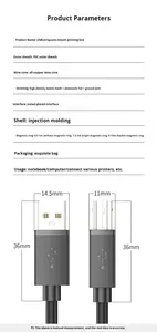 Câble USB 2.0 en cuivre ZZX avec blindage multicouche USB-A mâle vers USB-B pour le transfert <span class=keywords><strong>de</strong></span> données d'imprimante et la <span class=keywords><strong>connexion</strong></span> à l'ordinateur - Product Image 3