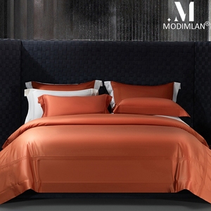 Bộ đồ giường bốn mảnh cotton <span class=keywords><strong>Pima</strong></span> nhập khẩu 200 cấp cao cấp 100% tấm cotton nguyên chất và vỏ chăn. - Product Image 6