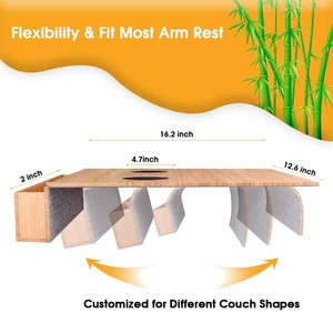 Tendance WDF bambou canapé accoudoir plateau de rangement accoudoir canapé porte-gobelet caboteur plateau canapé <span class=keywords><strong>table</strong></span> avec deux compartiments - Product Image 5