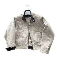 Blouson Bomber Homme Réversible Col V Bicolore Zippé en Coton à Carreaux Hiver ODM Logo Frontal Décontracté Streetwear