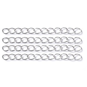 Chain Extension Link 5cm 7cm Iron Plated Jewelry Findings For Necklace Bracelet DIY Accessories Silver Gold Rose Gold Gunmetal - Product Image 3