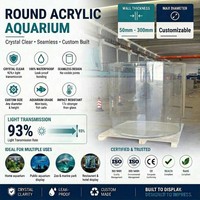 Acuario cilíndrico acrílico personalizado Grandview de 1.5 m de altura, acuario redondo grande para uso en interiores y exteriores