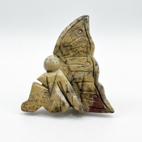 Statue d'ange ailé sculptée en jaspe naturel, motif papillon, pierre de guérison en cristal, pour la décoration intérieure (vente en gros)