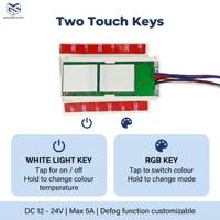 Miroir LED intelligent pour salle de bain RGB Magic 12V 24V 5A avec variateur de luminosité progressif à deux touches et capteur tactile inductif