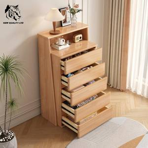 china manufactory low price customizable in stock log color ship immediately new fashion bedroom furniture wood <b>drawer</b> cabinet - Product Image 4