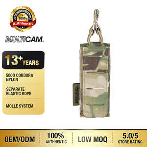 Pochette tactique MOLLE en nylon 500D découpée au laser à ouverture supérieure pour chargeur unique/outil de lampe torche pour activités de plein air - Product Image 1