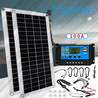 Panel surya 40W 5V 12V 18V 5 in 1 set ganda sel surya kristal tunggal bersepeda/mendaki/berkemah/lampu darurat perjalanan