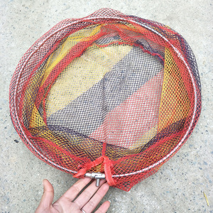 Tête de épuisette en alliage d'aluminium avec filet en colle colorée, pliable et repliable, accessoire de pêche - Product Image 1