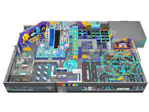 Arena TAG Pokiddo 1300mq, Parco Giochi al Coperto, Giochi a Tema Città, Costruzione in Acciaio Zincato Morbido PVC/PP, Attrezzatura Commerciale per Bambini - Product Image 1