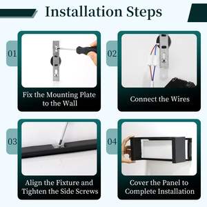 Canmeijia Nouveau Noir 25W Carré Blanc Chaud et Froid Lampes de portail en PC Étanche Lampe de porche/Lampes murales LED Extérieur/Éclairage de jardin - Product Image 6