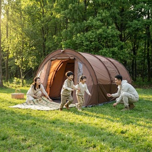 Carpa Familiar para Acampar al Aire Libre, Impermeable, con Protección Solar, Plegable, de 4-6 Personas, con Múltiples Habitaciones, para Viajes a la Naturaleza - Product Image 1