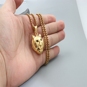 Yunnique – collier avec pendentif visage de tigre, en alliage de zinc doré, bijoux unisexes, cadeau à la mode - Product Image 4
