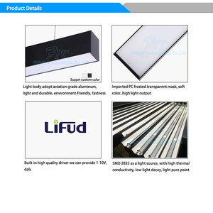 โคมไฟห้อยเพดานเหล็กสีดำ 1200 มม. โคมไฟเส้นตรงแบบแขวน โคมไฟเพดาน LED แบบเส้นตรง โคมไฟเพดานทันสมัยสำหรับห้องรับประทานอาหารและบ้าน - Product Image 5